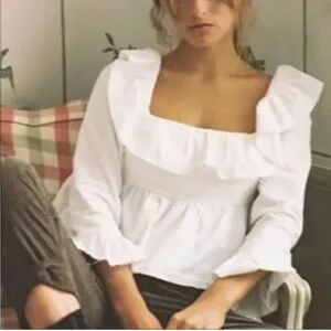 Free People White Babydoll Top Size S/P